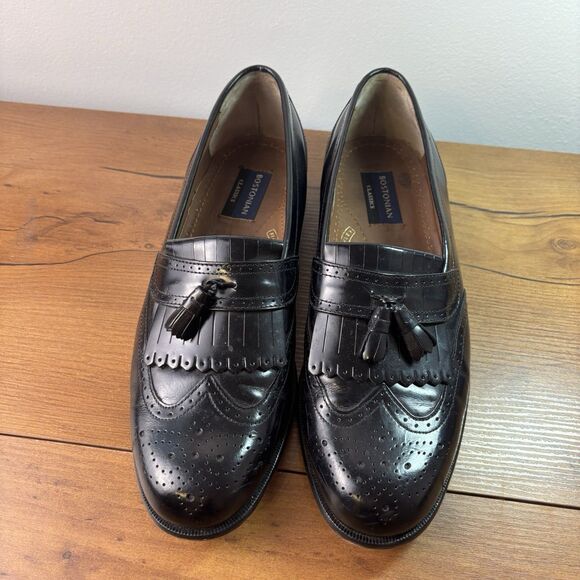 Bostonian Loafers Mens 11 M Black Leather Kiltie Tassel Wingtip Dress Shoes main image 6